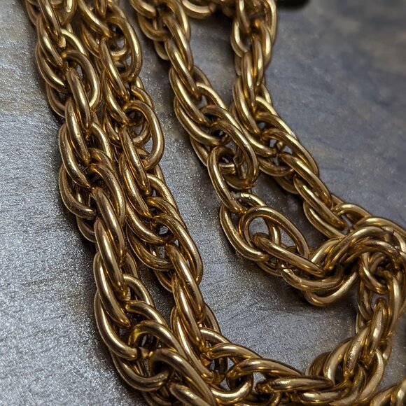 Huge Necklace Chain Links Fancy Design and this is Strong and very Long 44" - Picture 3 of 6